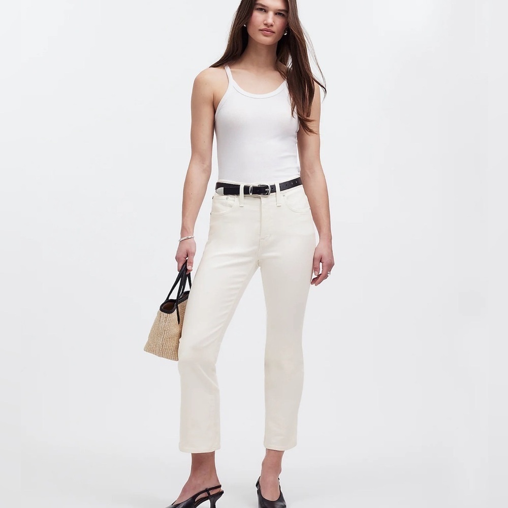 Madewell Kick Out White Crop Jeans Size 32